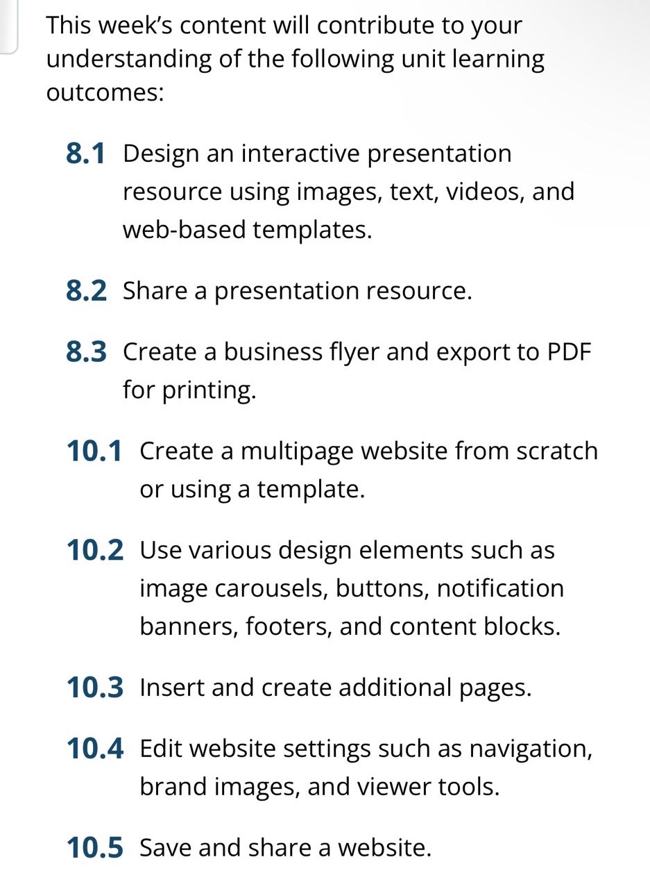 This week's content will contribute to your