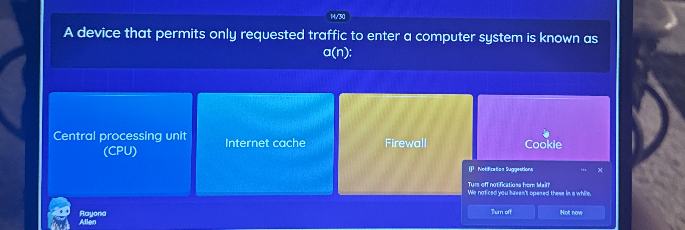 A device that permits only requested traffic to