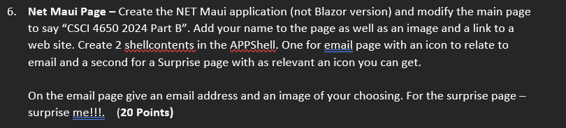 6 . Net Maui Page - Create the NET Maui
