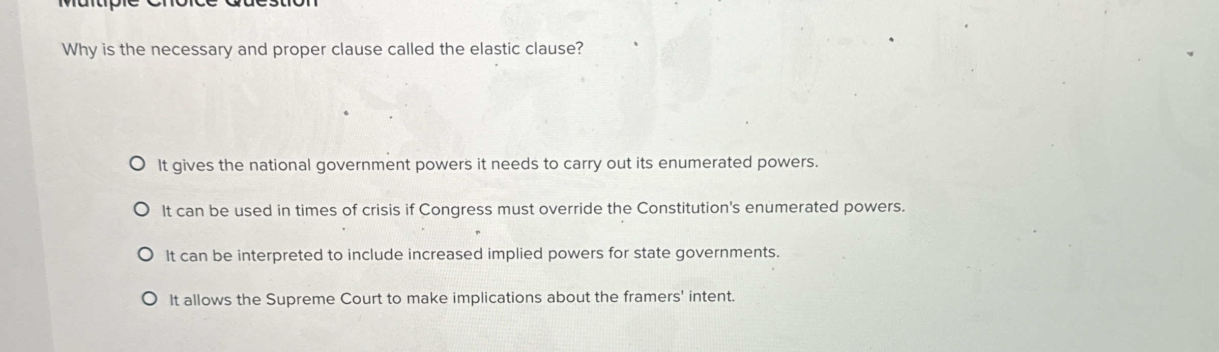 Why is the necessary and proper clause called the