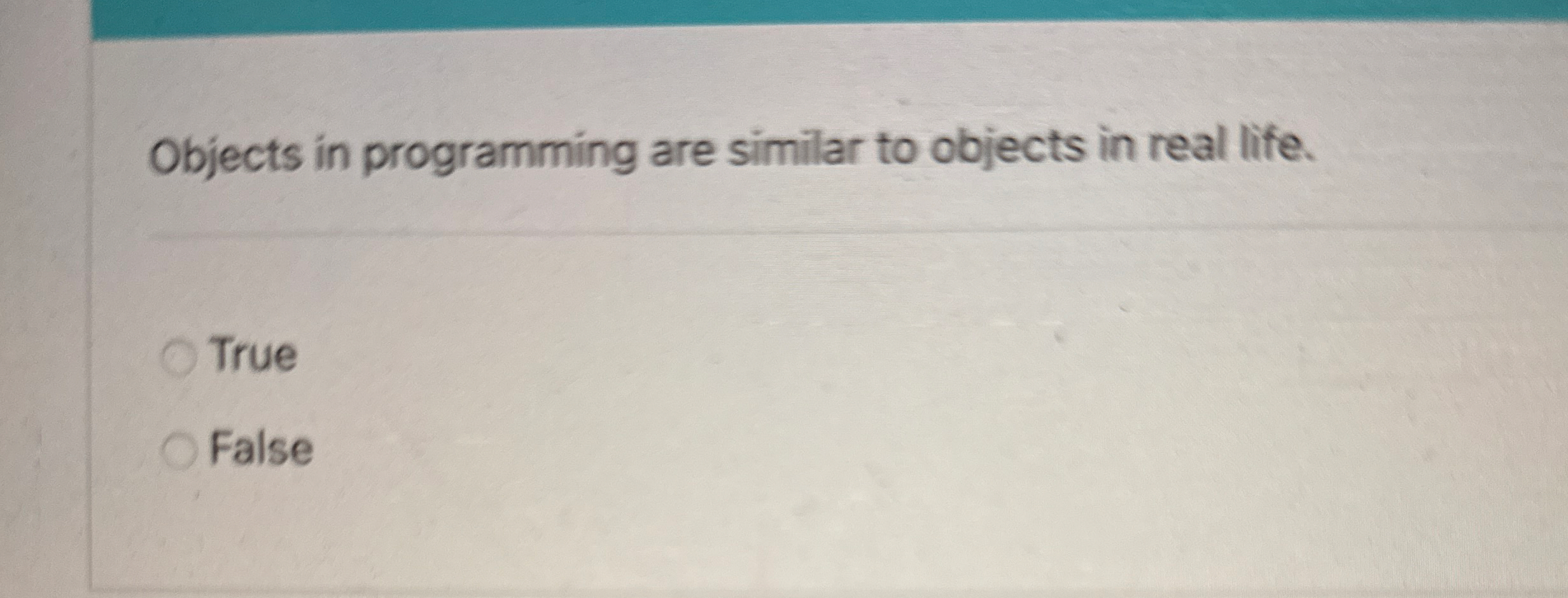 Objects in programming are similar to objects in