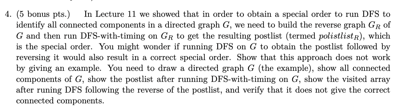 ( 5 bonus pts . ) In Lecture 1 1 we showed that