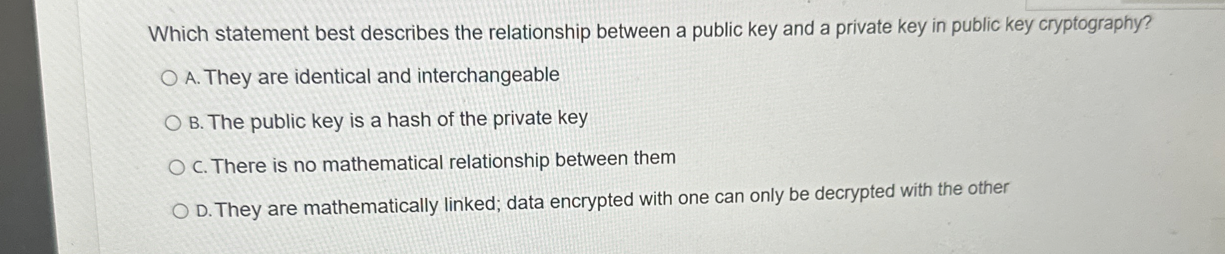 Which statement best describes the relationship