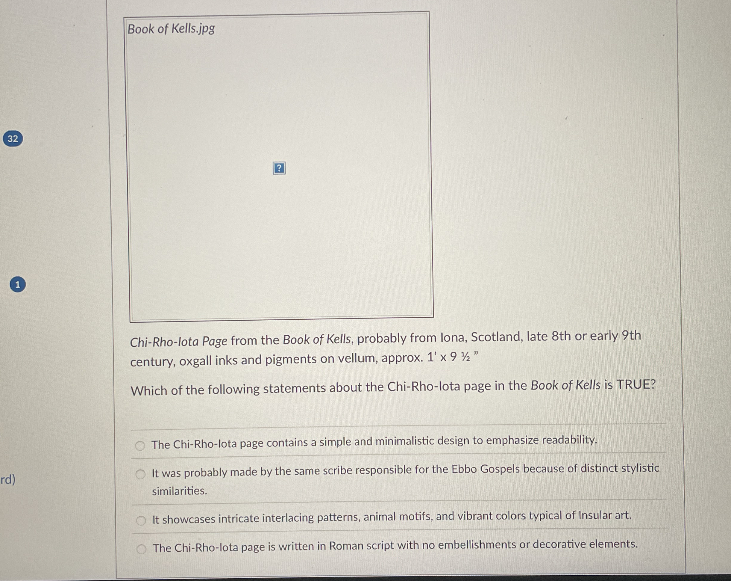 Book of Kells.jpg 3 2 Chi - Rho - lota Page from