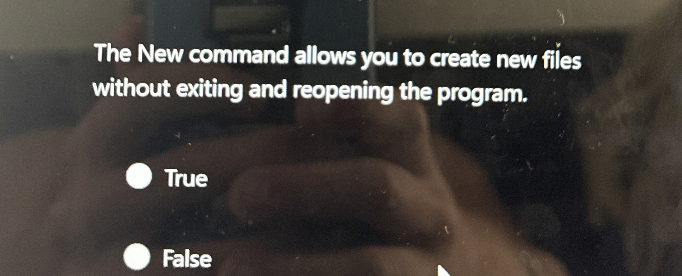 The New command allows you to create new files
