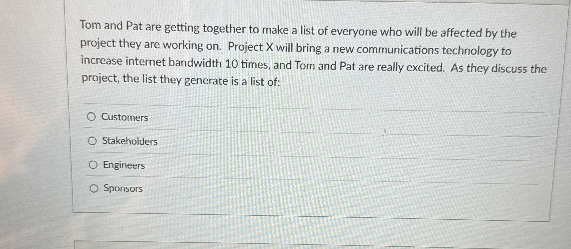 Tom and Pat are getting together to make a list