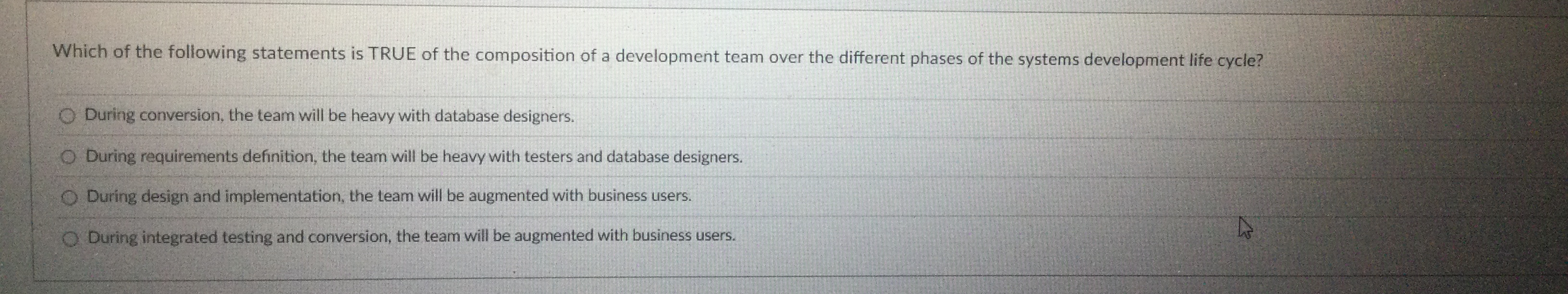 Which of the following statements is TRUE of the