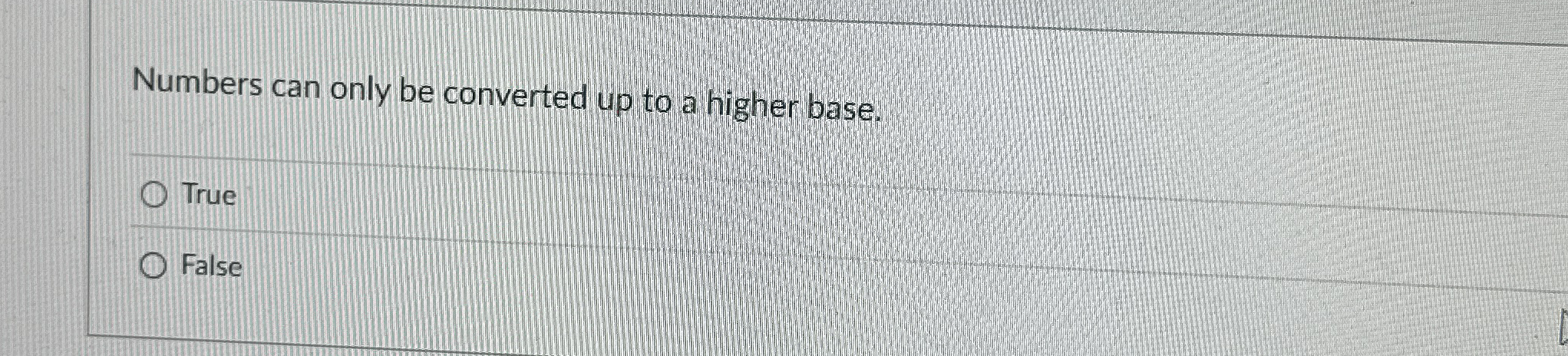 Numbers can only be converted up to a higher