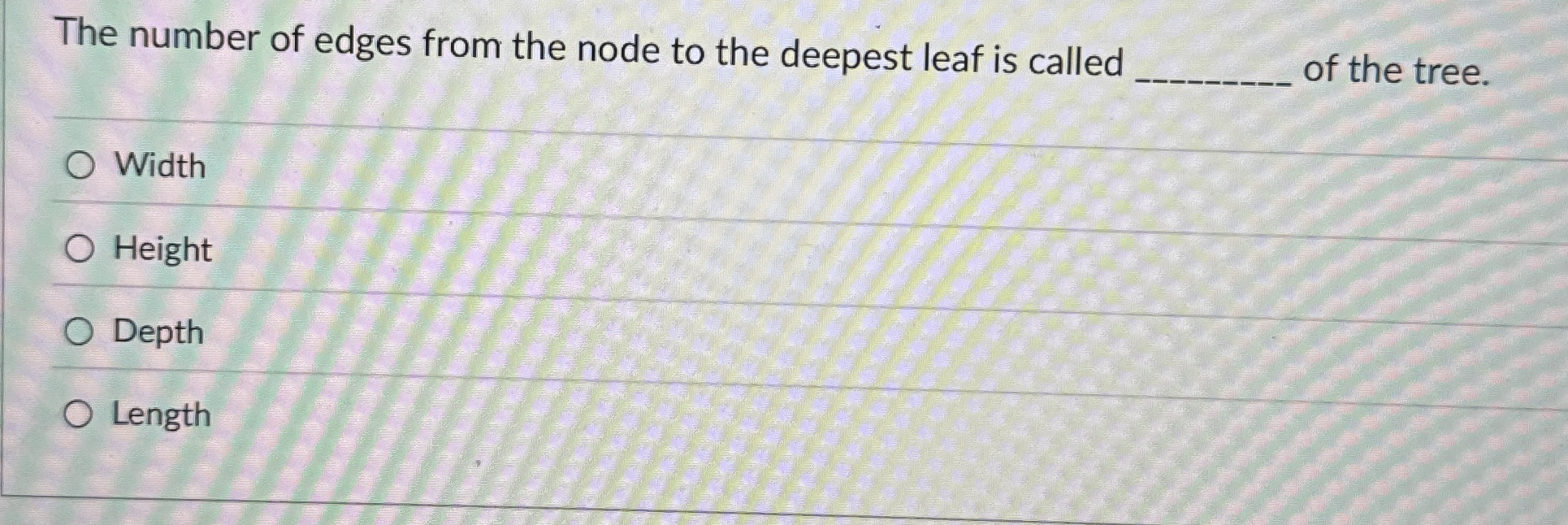 The number of edges from the node to the deepest