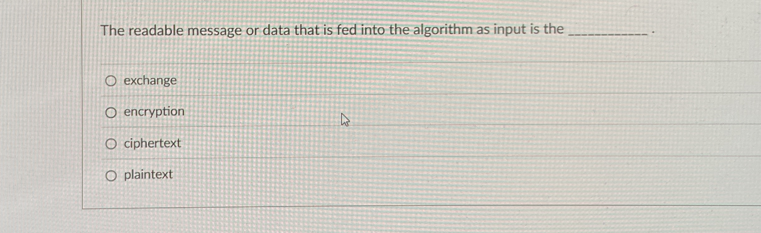 The readable message or data that is fed into the