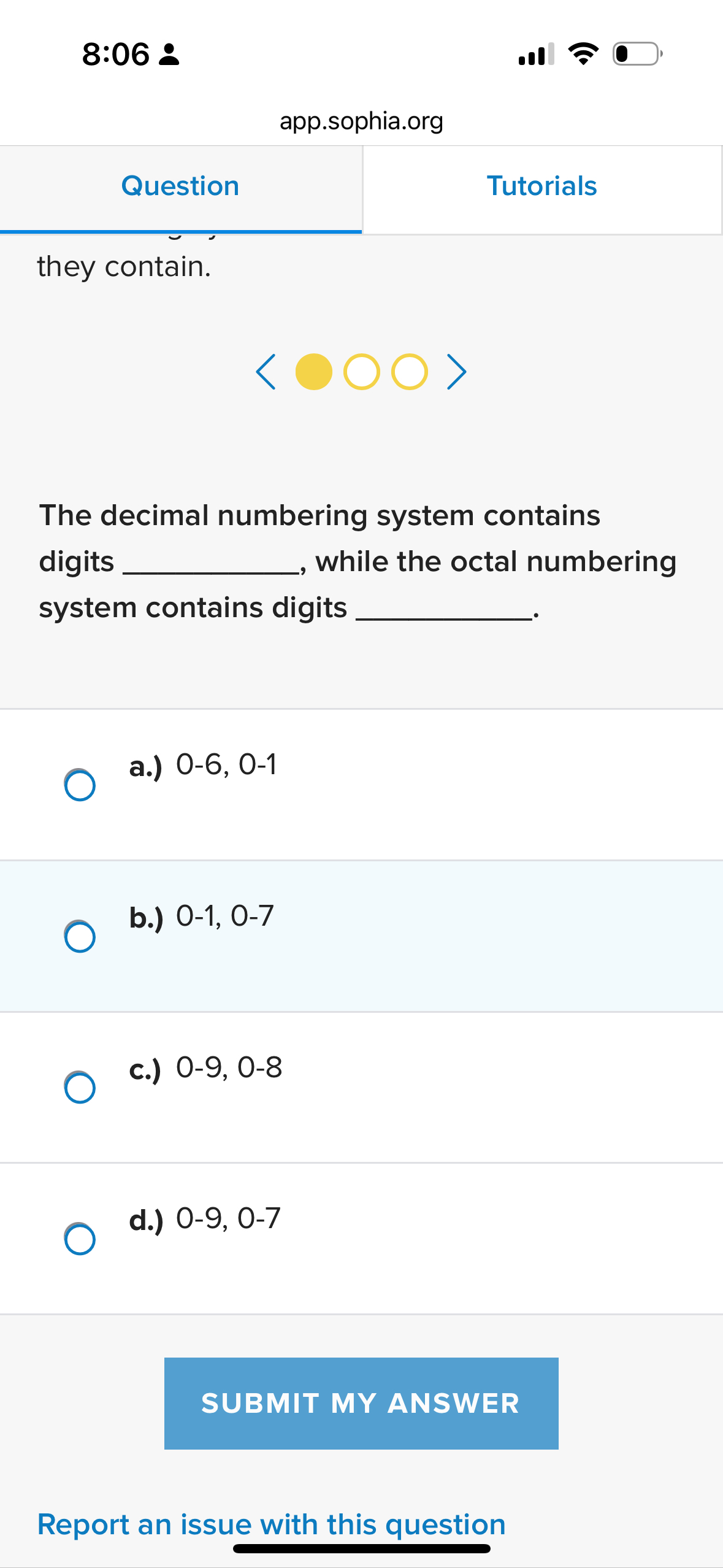 8 : 0 6 : app.sophia.org Question Tutorials they