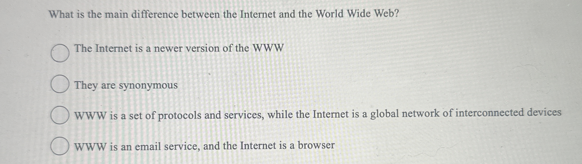 What is the main difference between the Internet