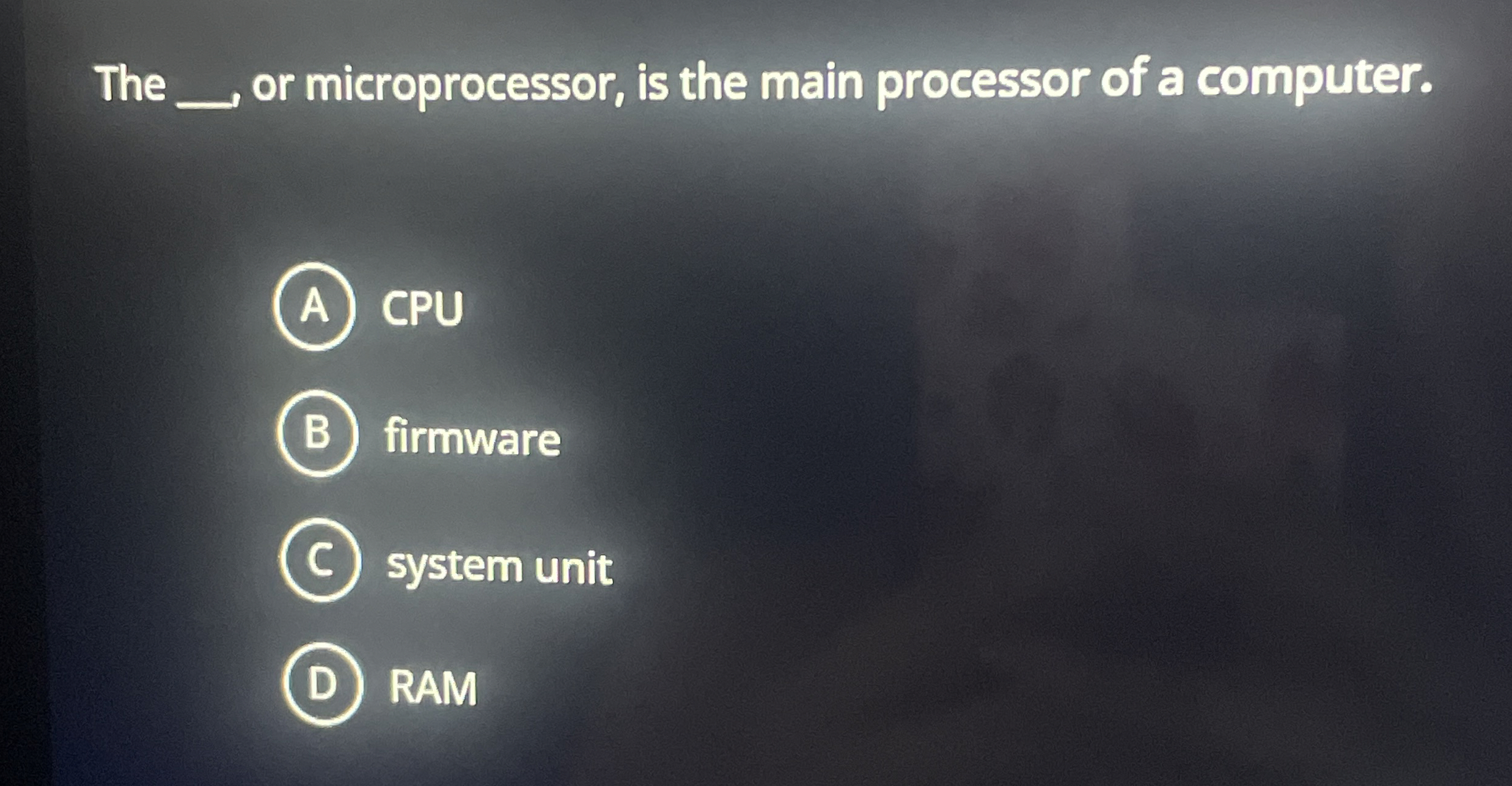 The or microprocessor, is the main processor of a
