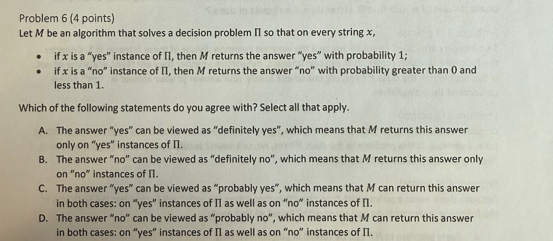 Problem 6 ( 4 points ) Let \ ( M \ ) be an
