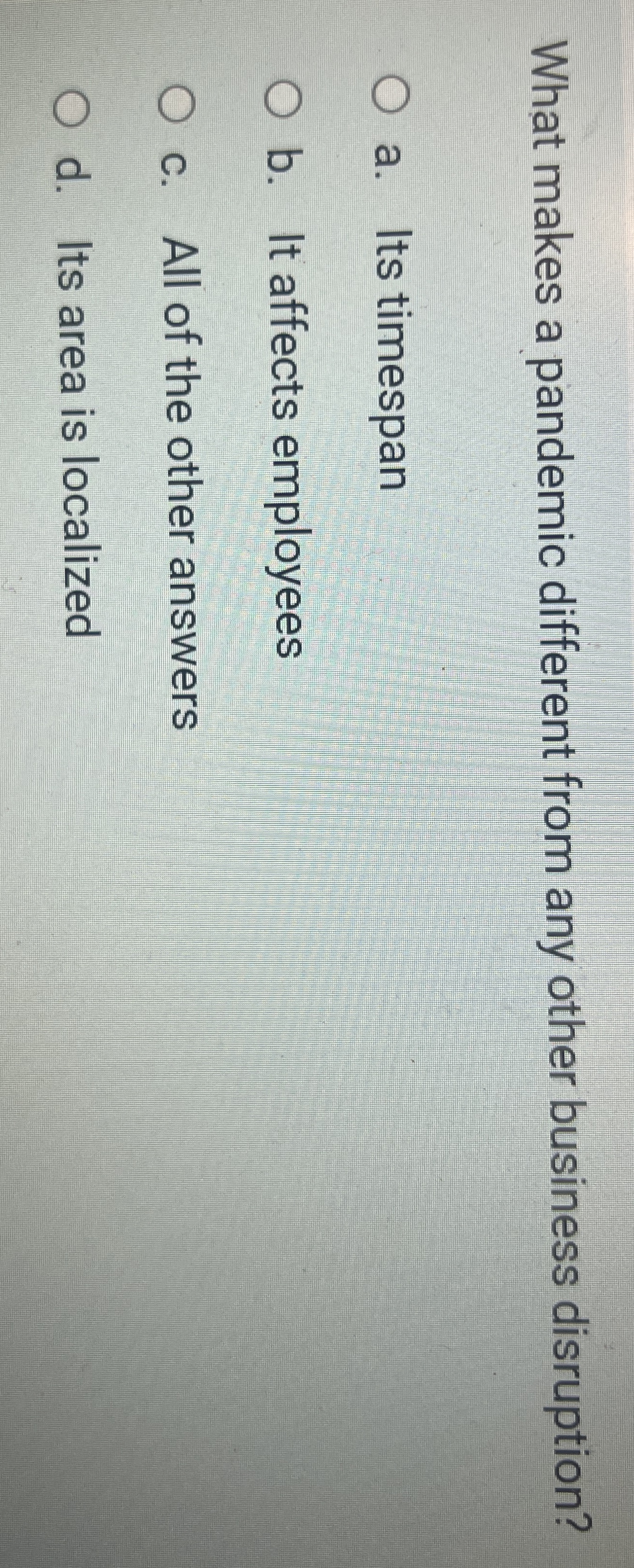 What makes a pandemic different from any other