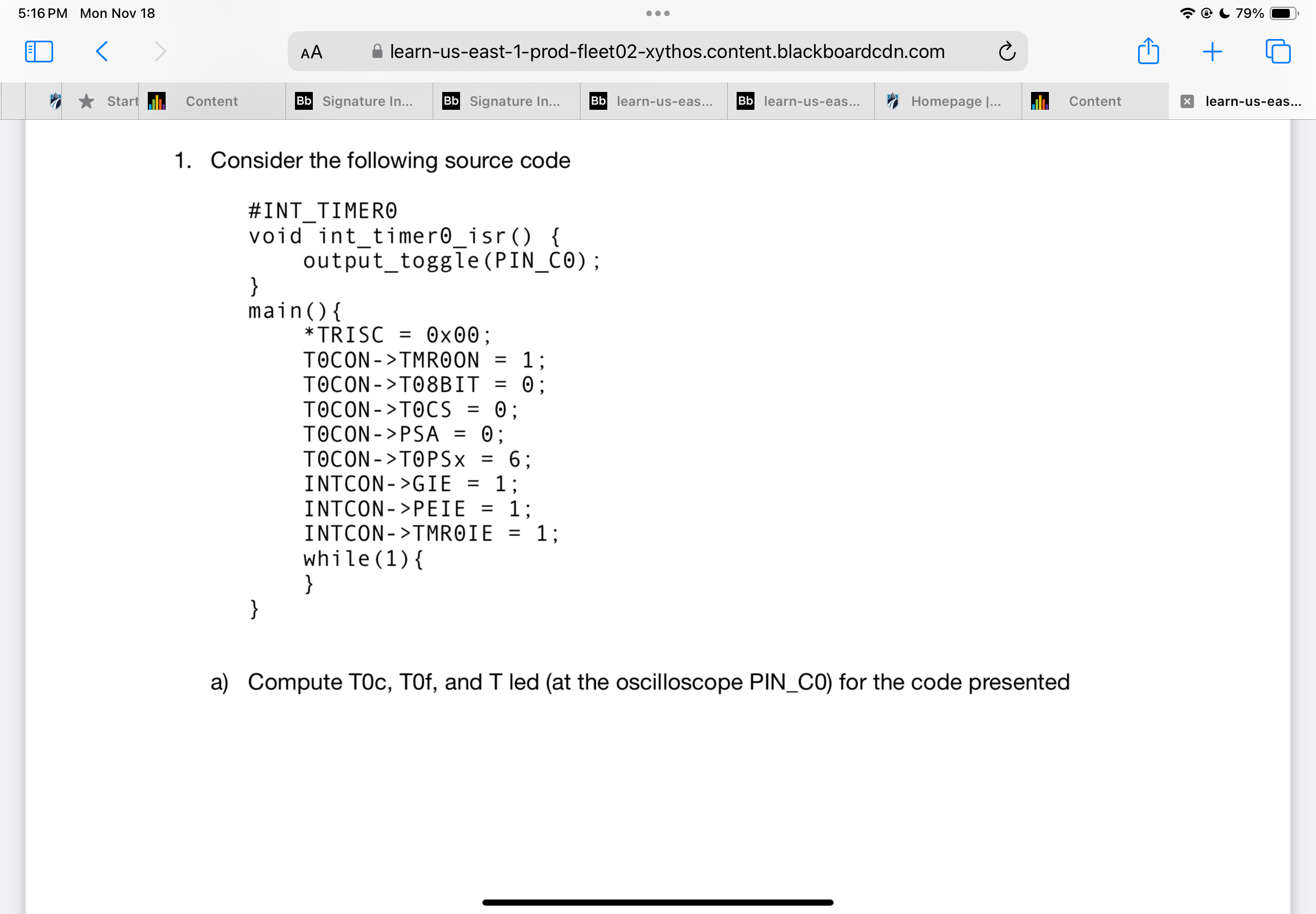 1 . Consider the following source code ` ` ` #INT
