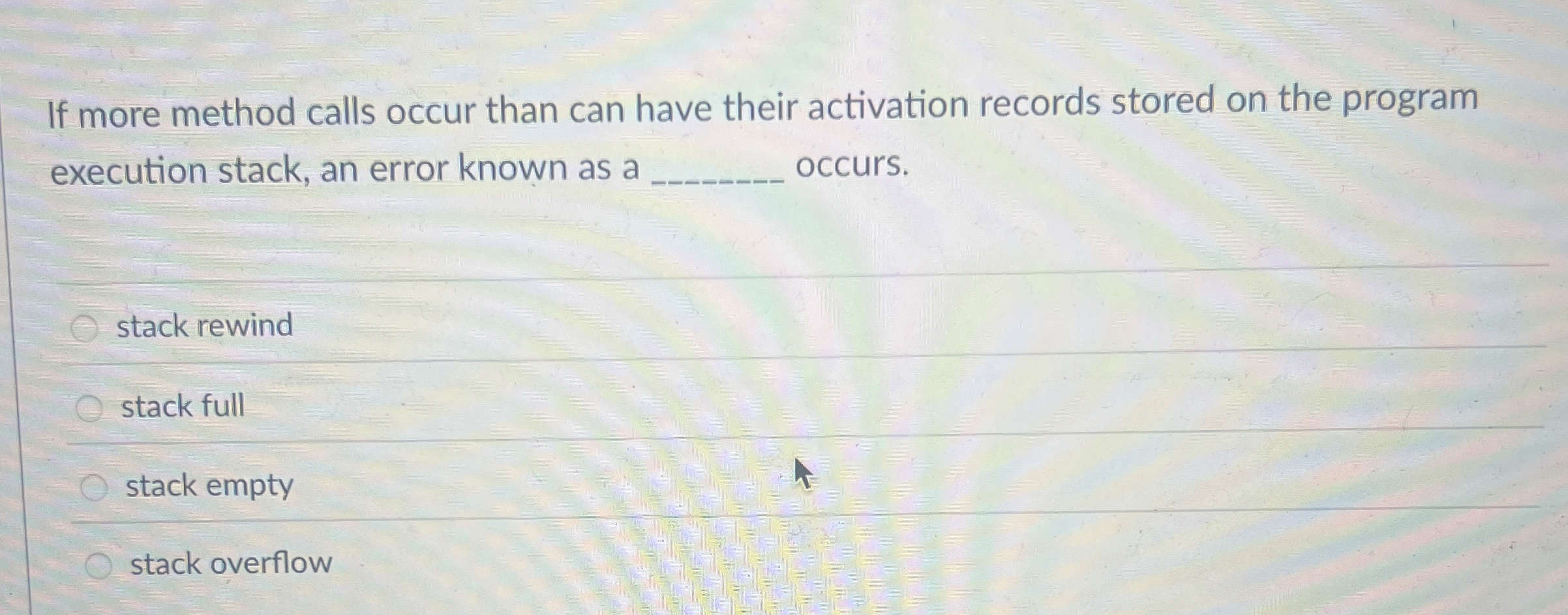 If more method calls occur than can have their