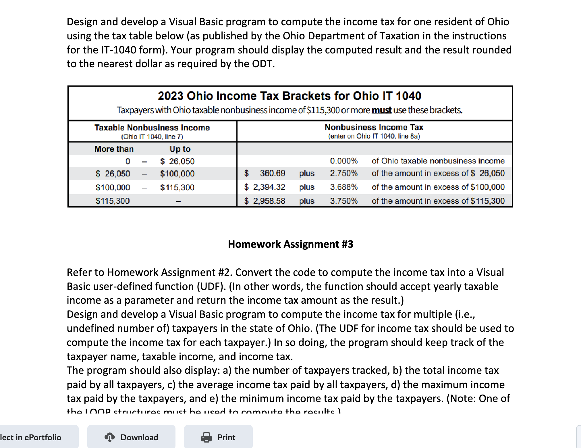 Design and develop a Visual Basic program to