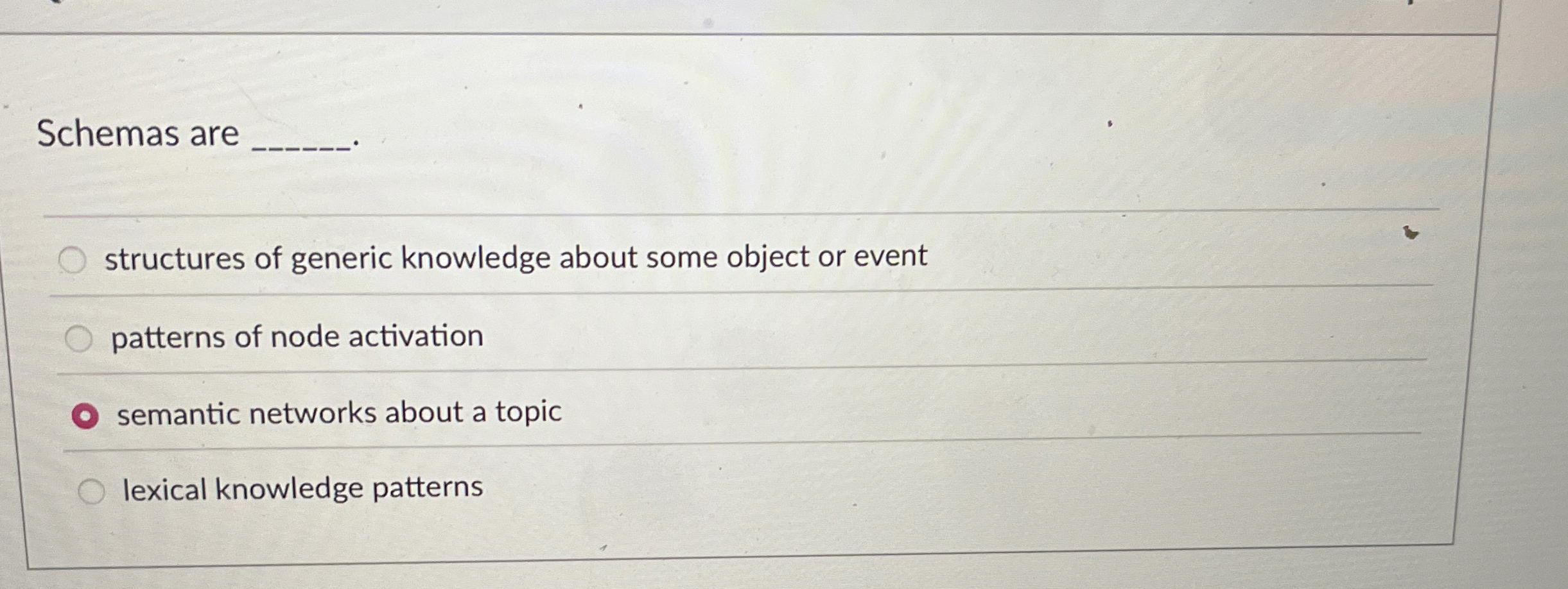 Schemas are structures of generic knowledge about