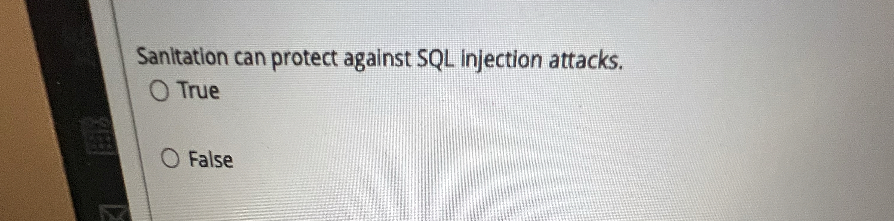 Sanitation can protect against SQL injection