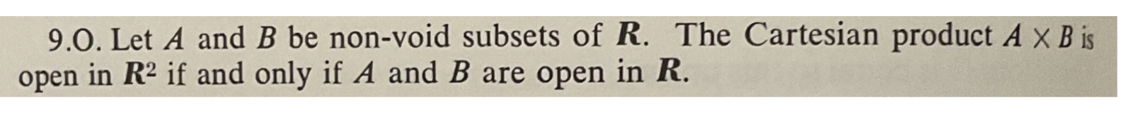 9 . 0 . Let A and B be non - void subsets of R .