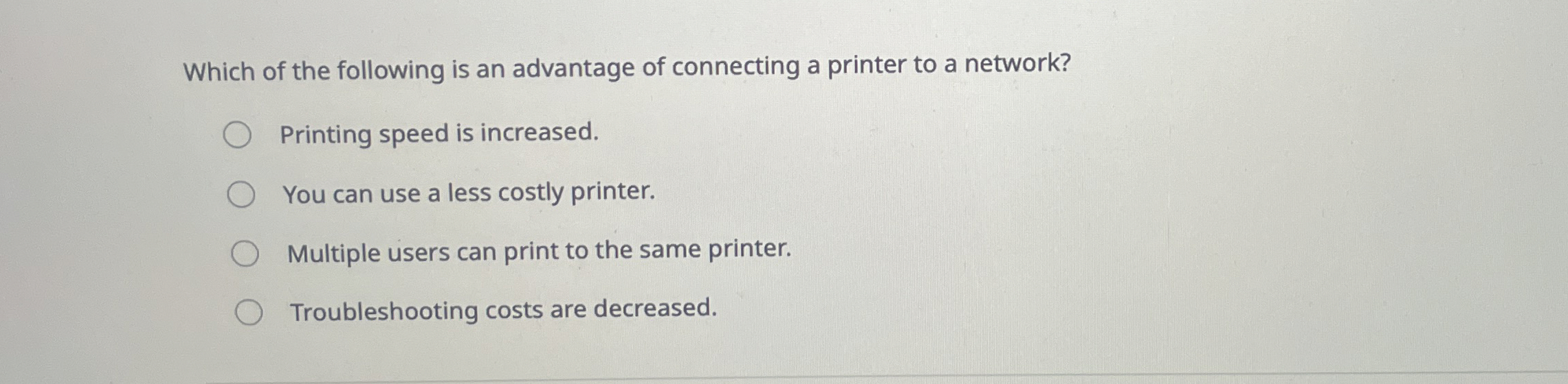 Which of the following is an advantage of