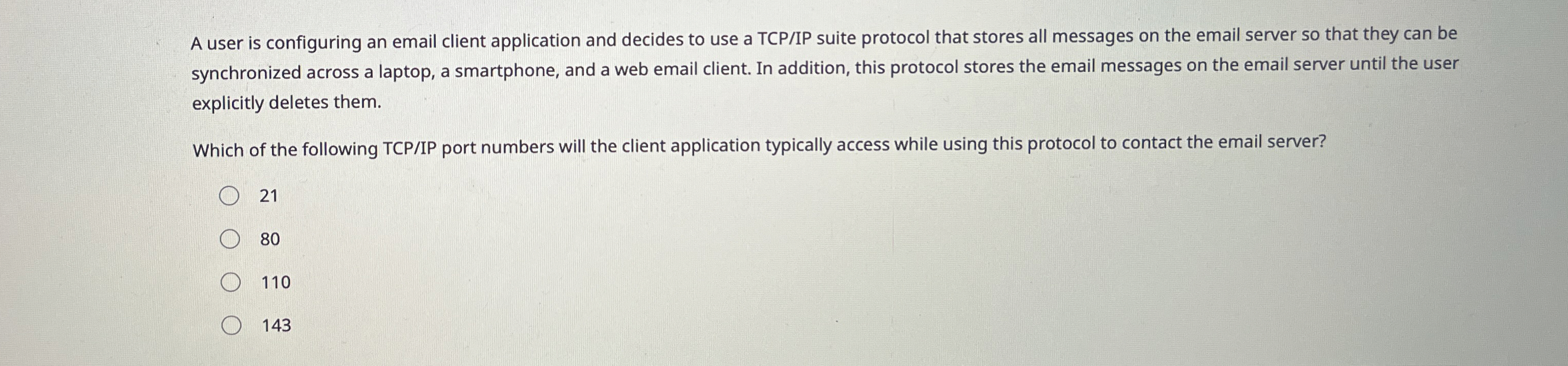 A user is configuring an email client application