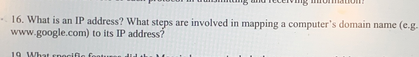 What is an IP address? What steps are involved in