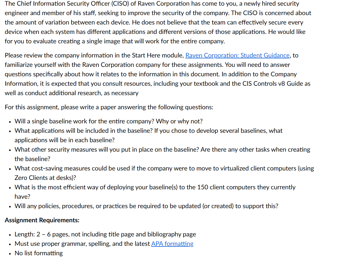 Use this, Raven Corporation: Student Guidance In