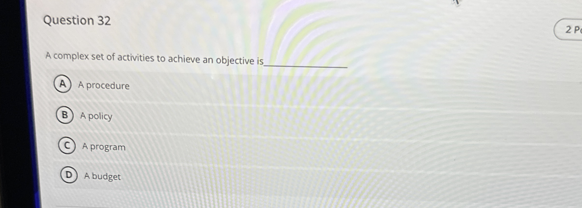 Question 3 2 A complex set of activities to