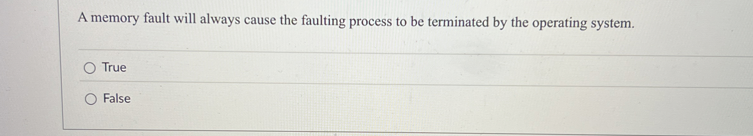 A memory fault will always cause the faulting