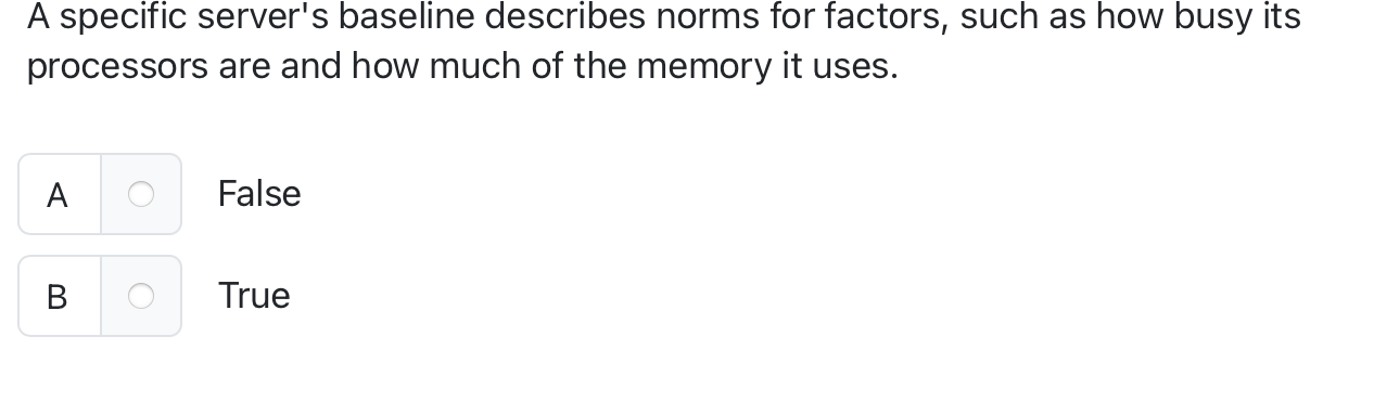 A specific server's baseline describes norms for