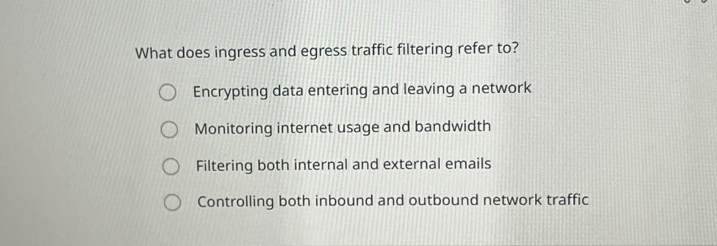 What does ingress and egress traffic filtering