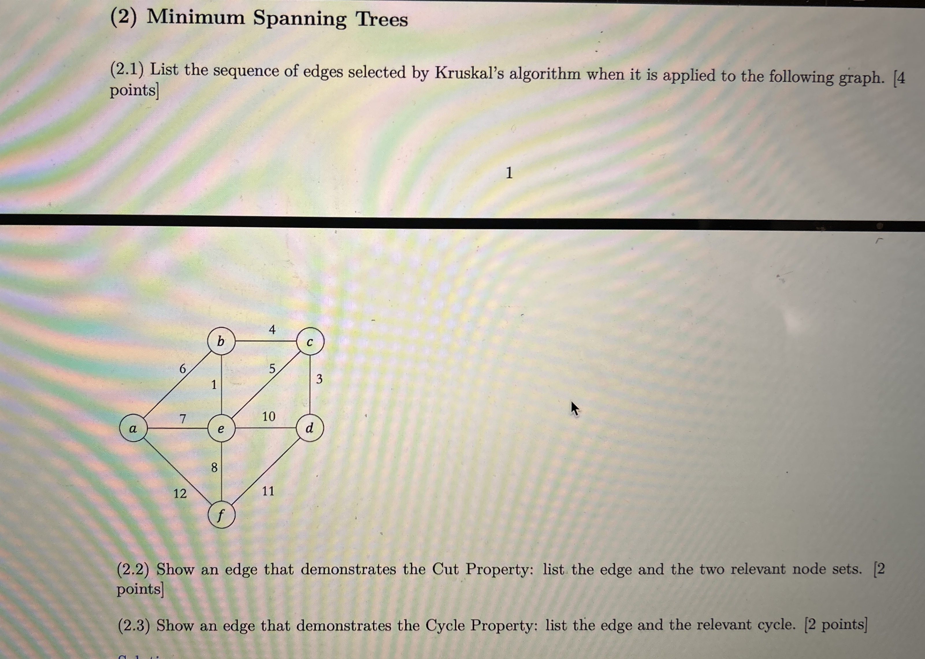 Problem 0 3 ( 2 0 points ) Let | ) : } is a