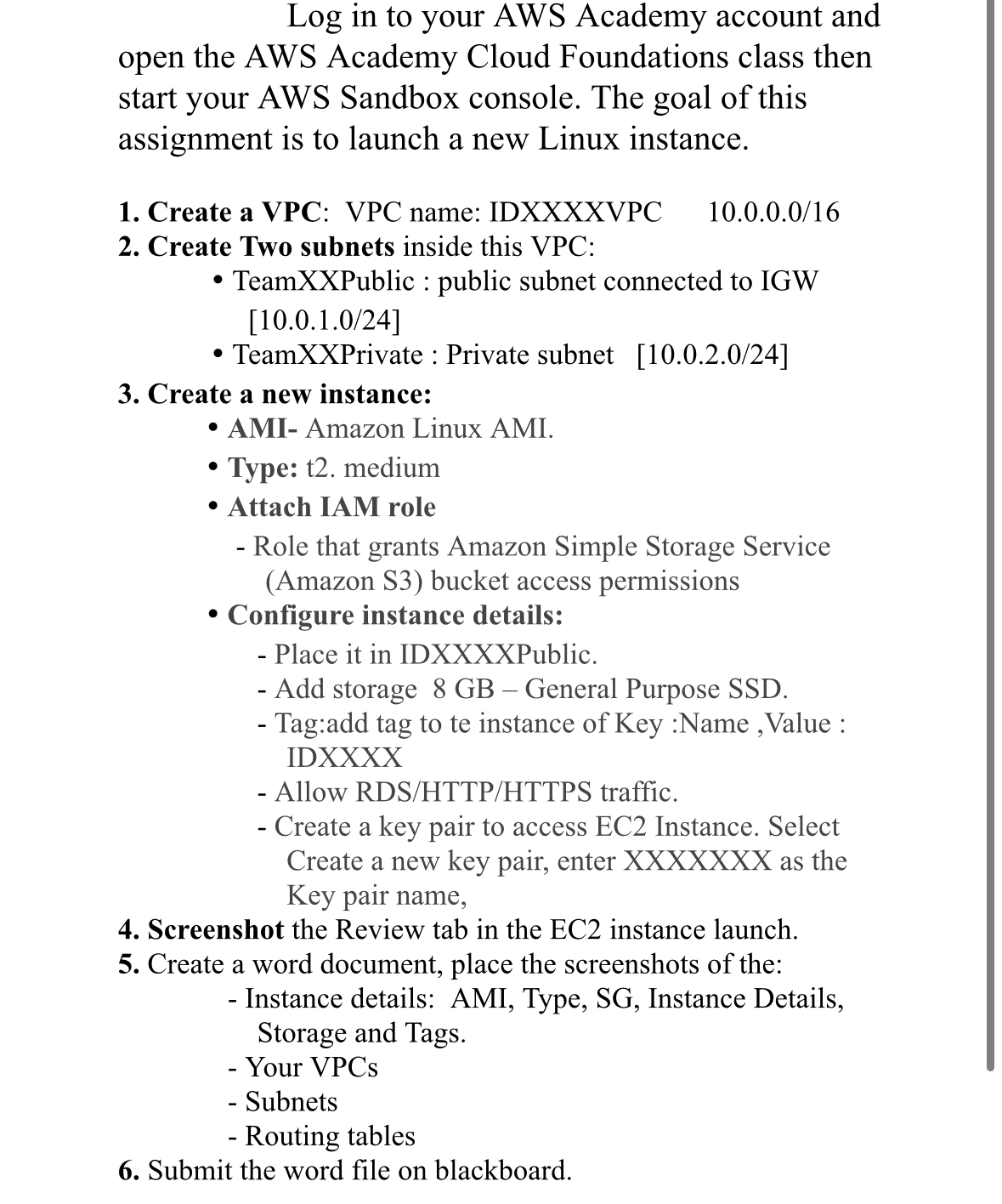 Log in to your AWS Academy account and open the