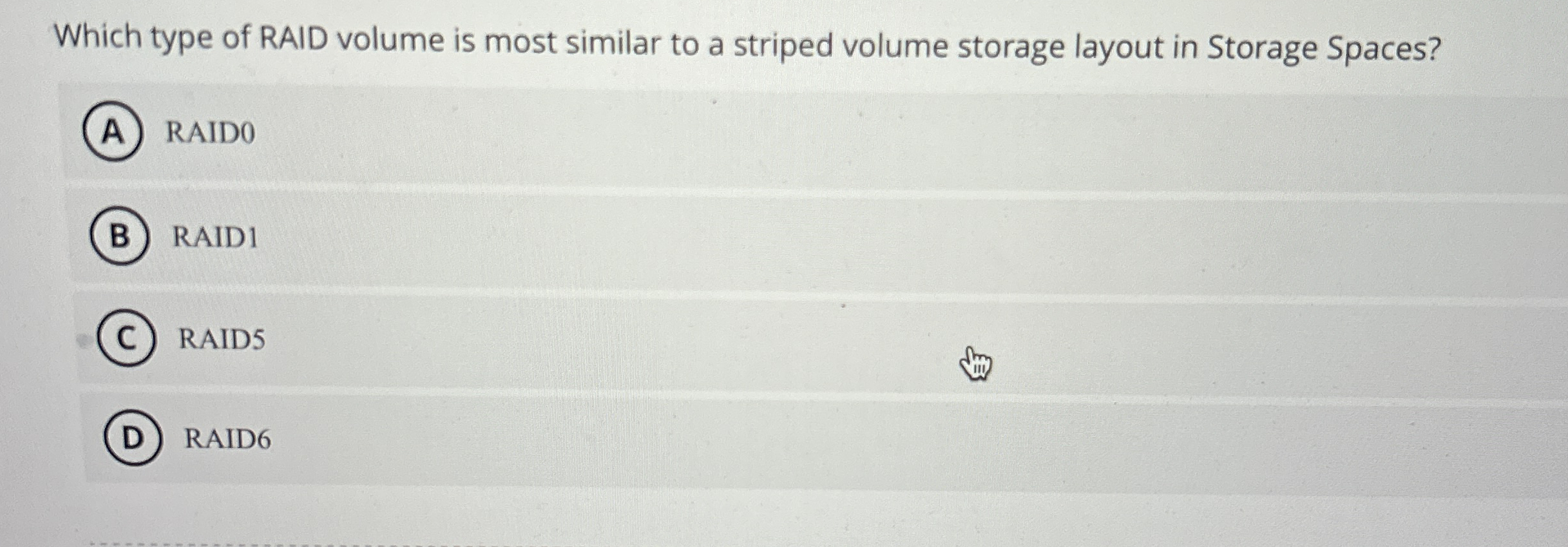 Which type of RAID volume is most similar to a