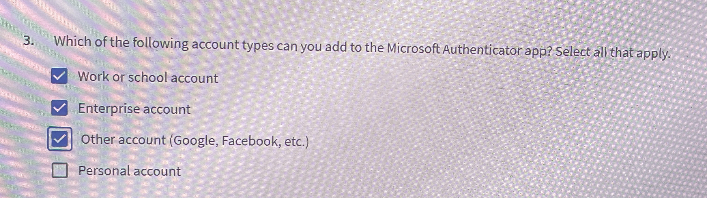 Which of the following account types can you add