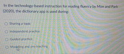 In the technology - based instruction for reading