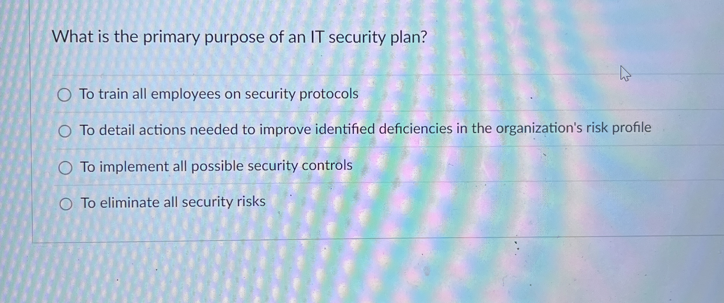 What is the primary purpose of an IT security
