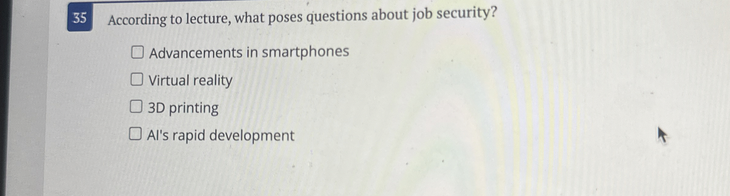 3 5 According to lecture, what poses questions