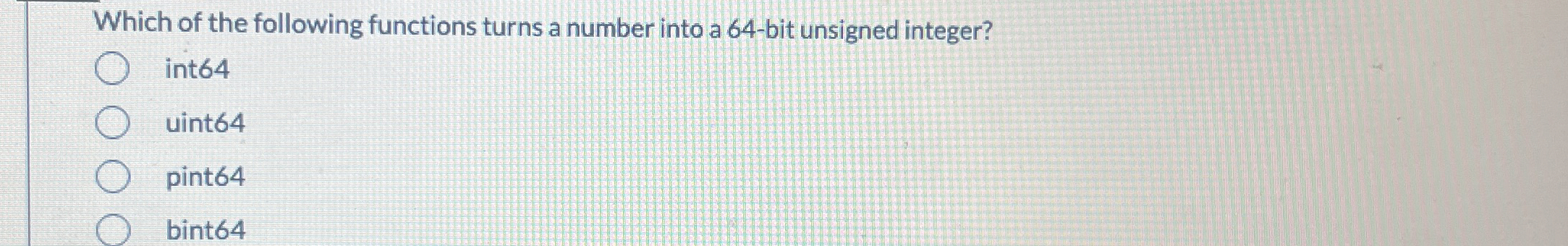 Which of the following functions turns a number