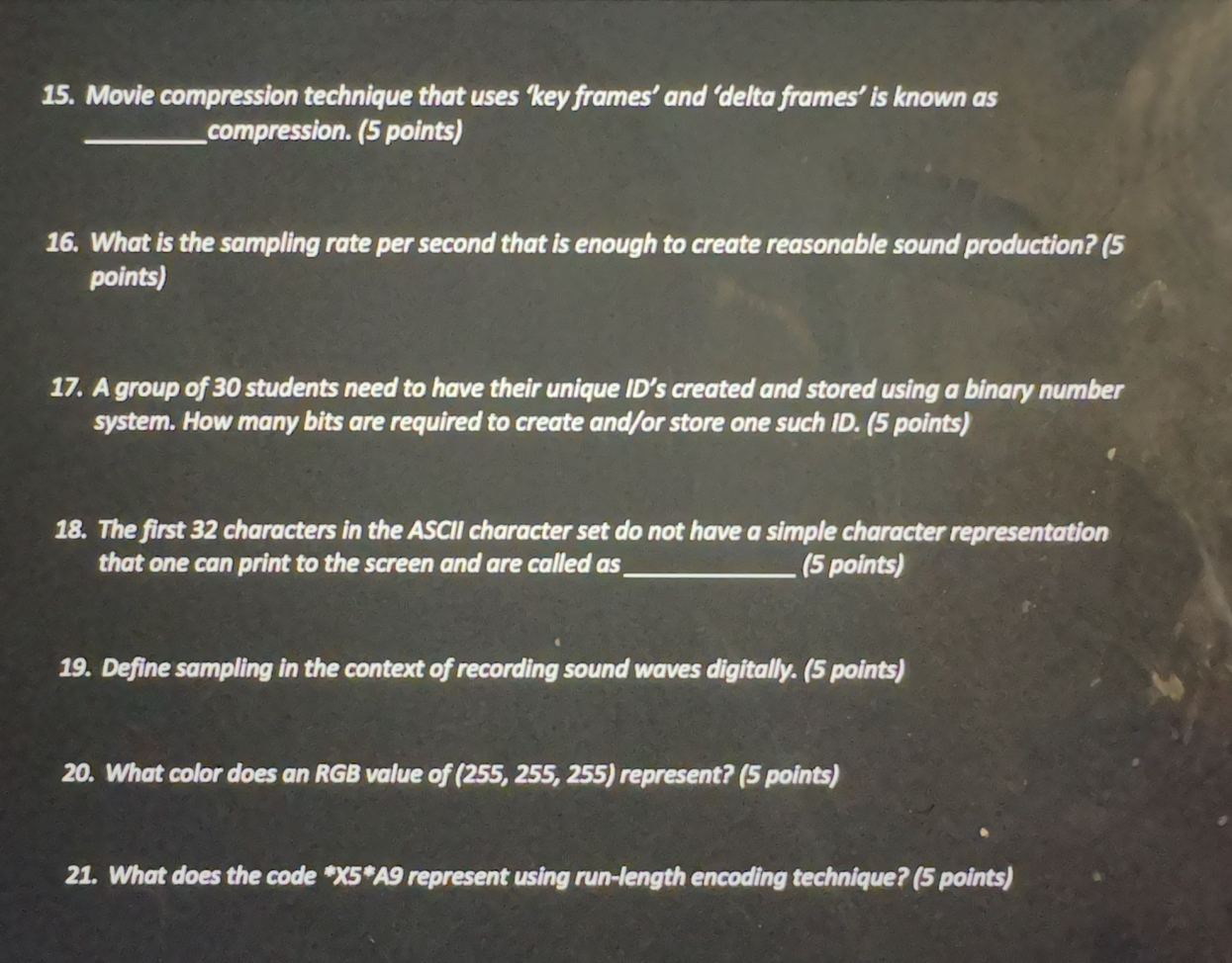 Movie compression technique that uses 'key