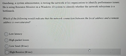 Guocheng, a system administrator, is testing the