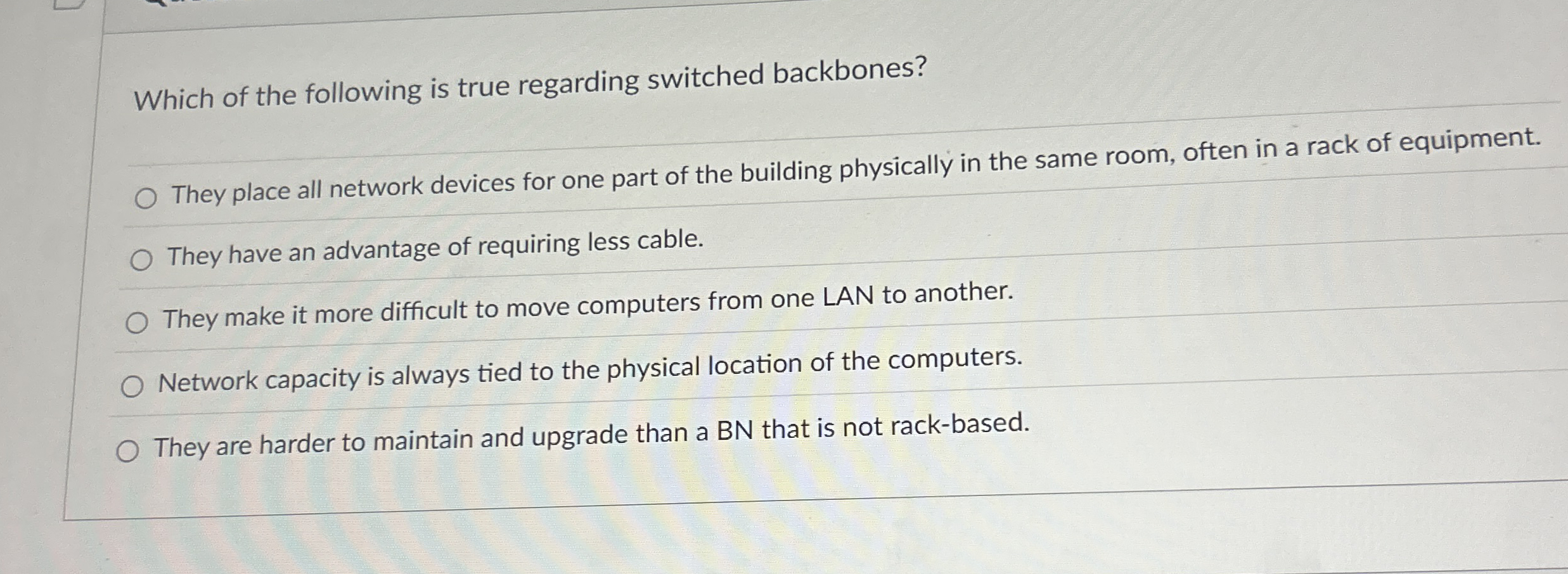 Which of the following is true regarding switched