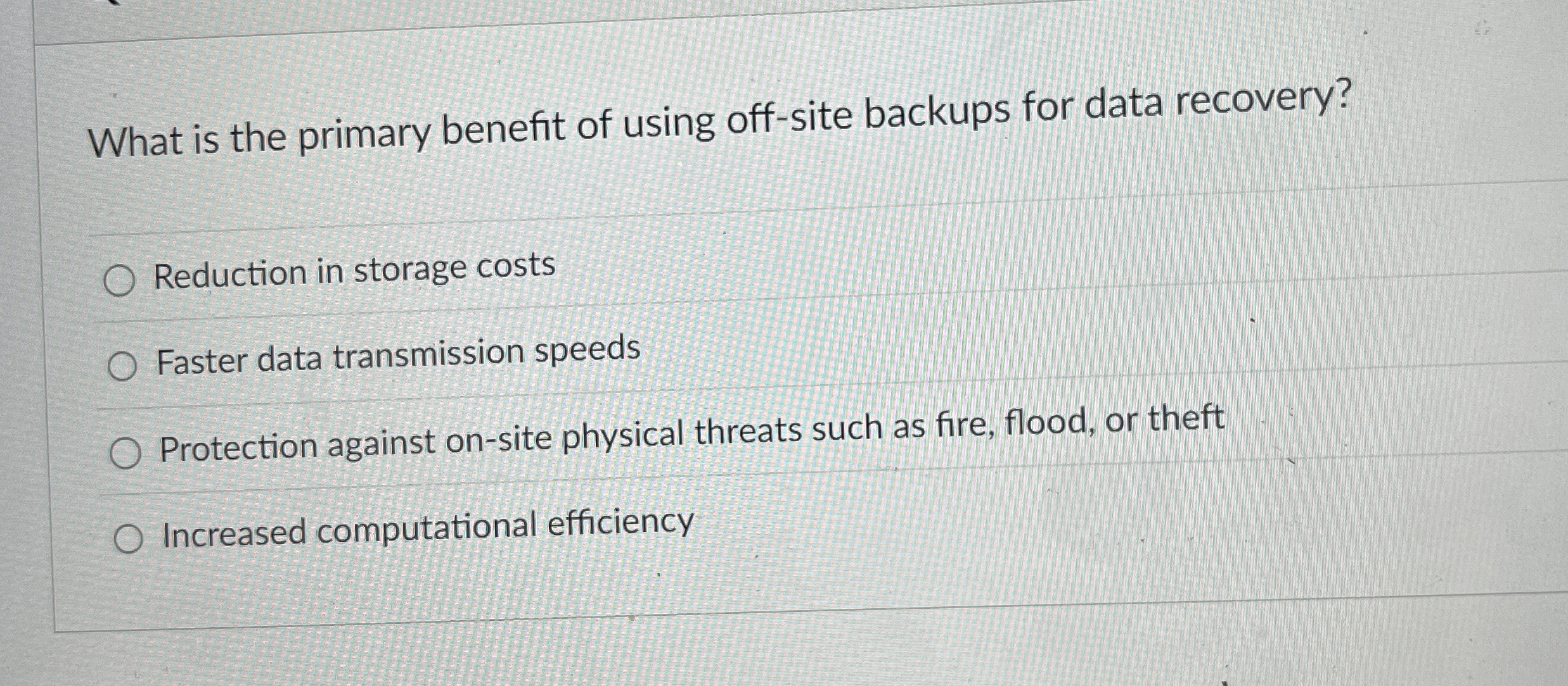 What is the primary benefit of using off - site