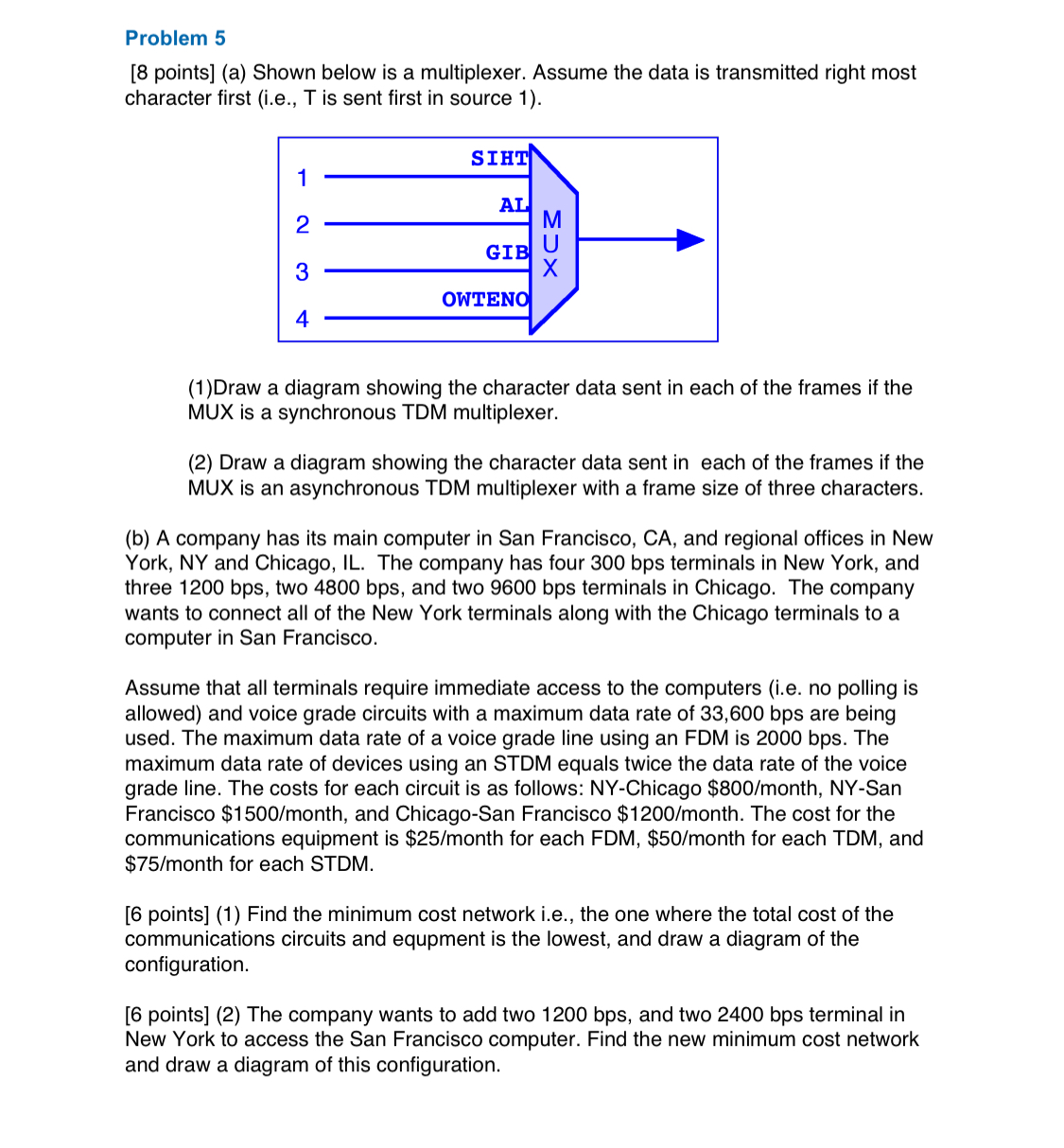 Problem 5 [ 8 points ] ( a ) Shown below is a