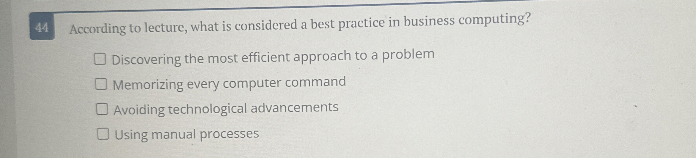 4 4 According to lecture, what is considered a