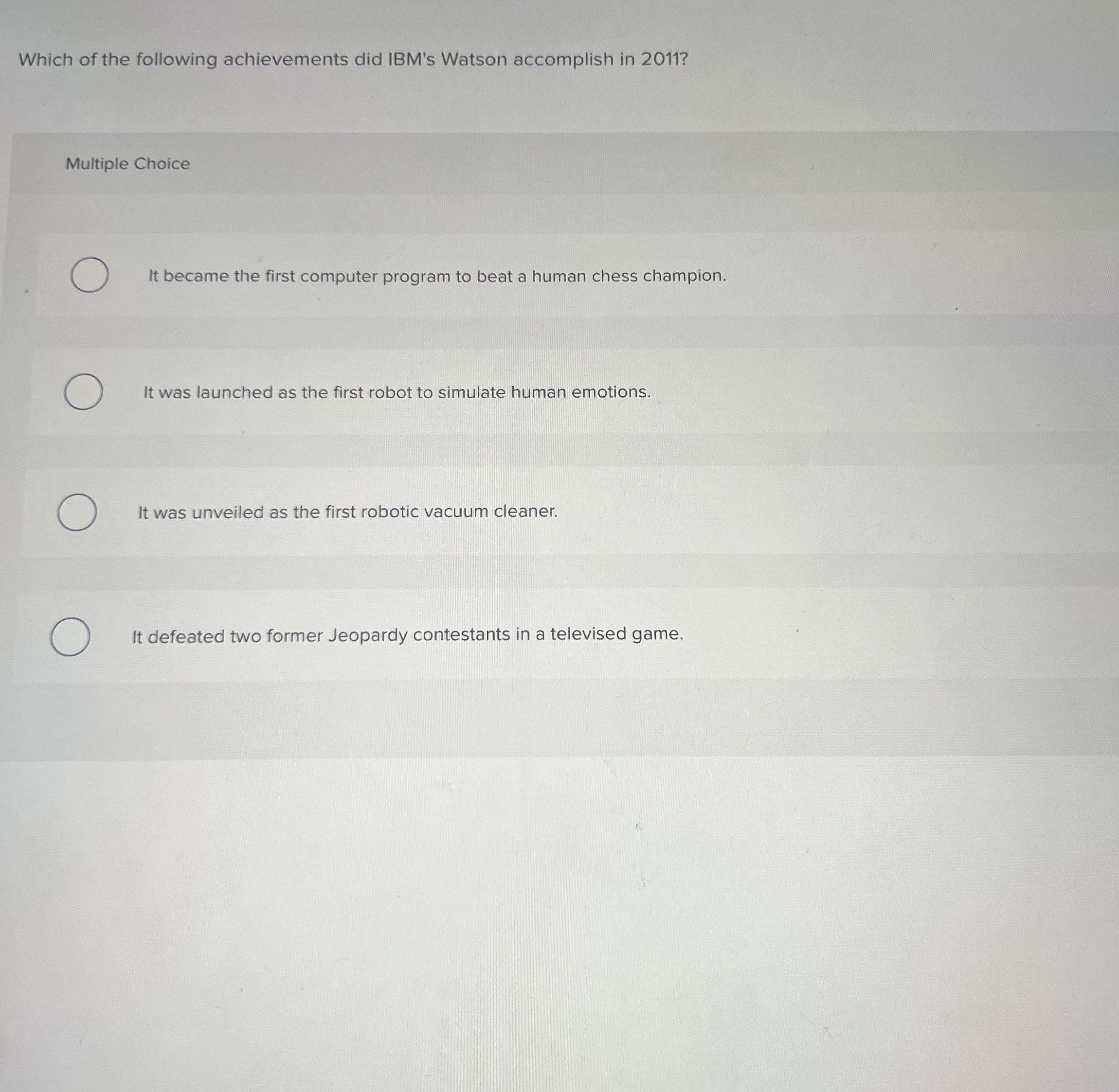 Which of the following achievements did IBM's