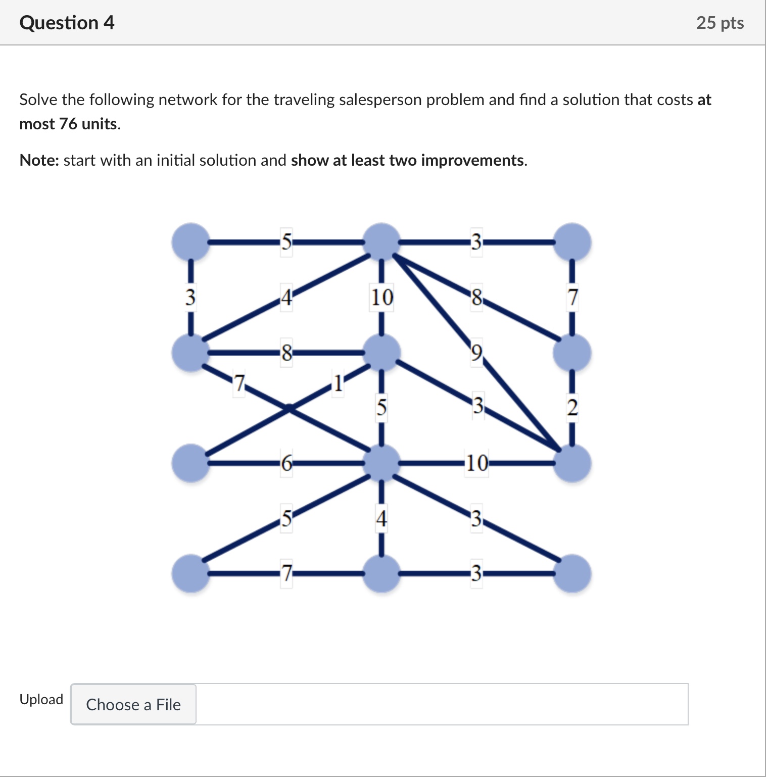 Question 4 Solve the following network for the