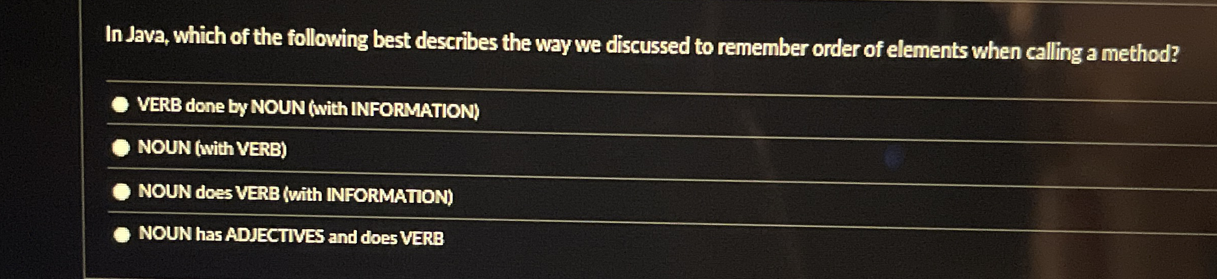 In Java, which of the following best describes